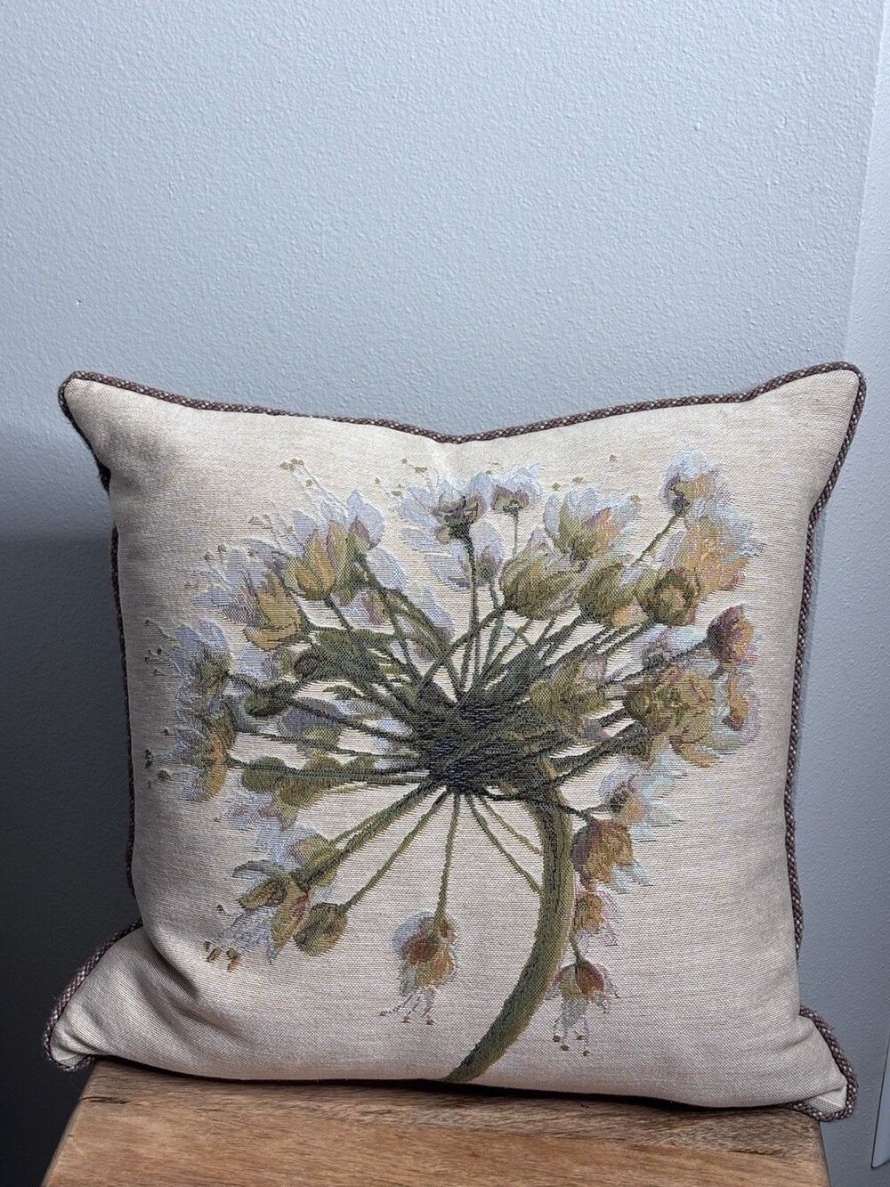 IOSIS PARIS Yves Delorme Designer 18" Floral Tapestry  Accent Pillow